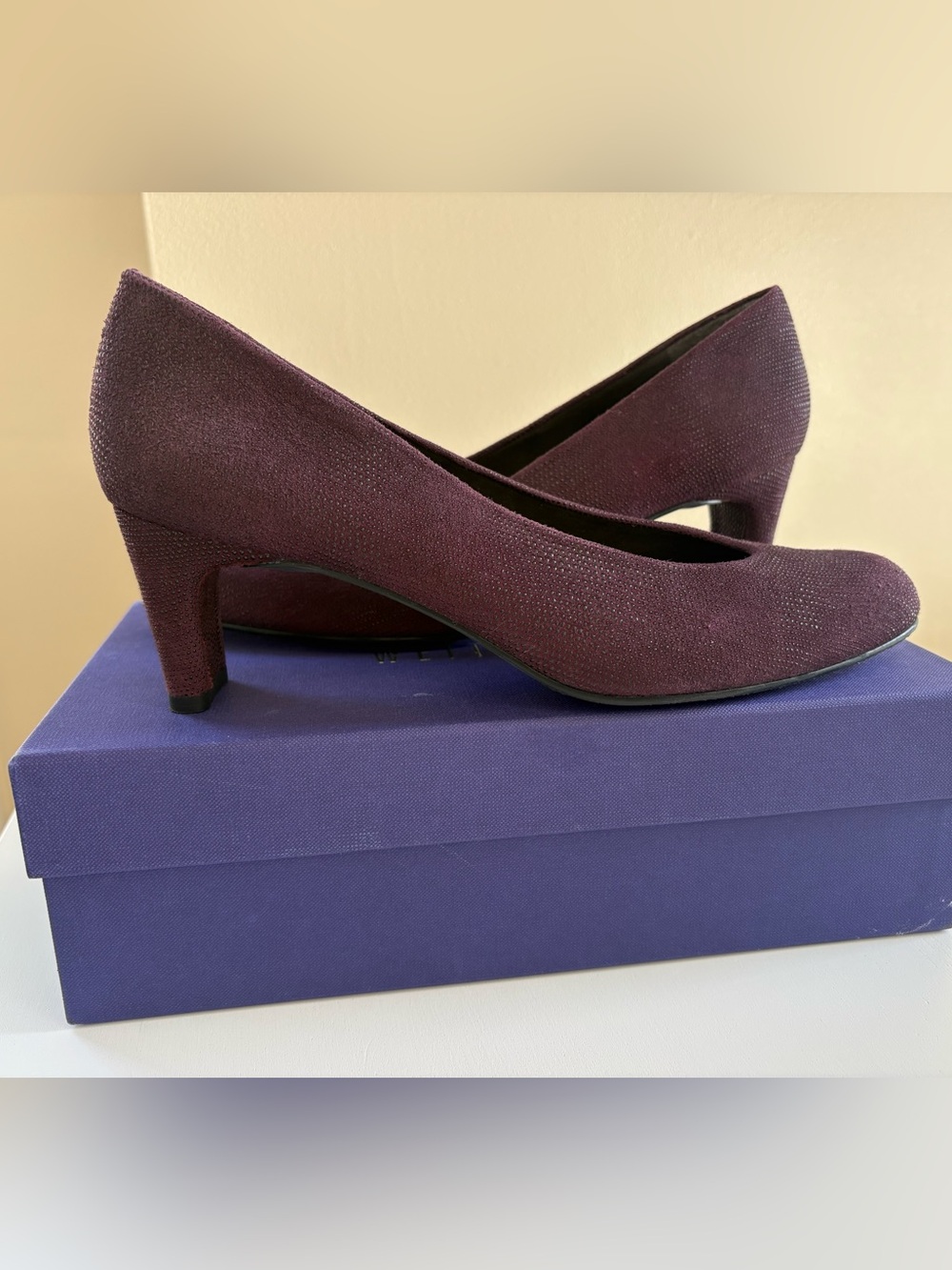 Stuart Weitzman Tinto/Burgundy Textured Goose Bump Leather Pumps
